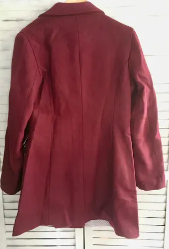 Double Breasted Wool Coat, Large Red