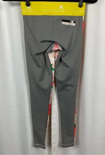 Adidas x Stella McCartney Gray White&Coral Floral Leggings Sz.XS