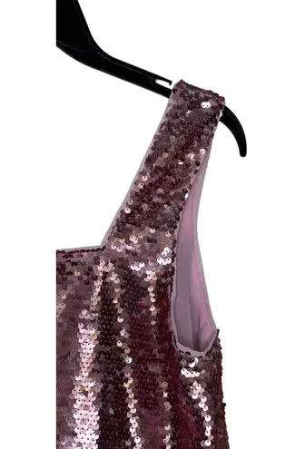 Buddy Love Women' Top Cropped Tank Sequin Sleeveless Cami Dusty Pink Medium NWT