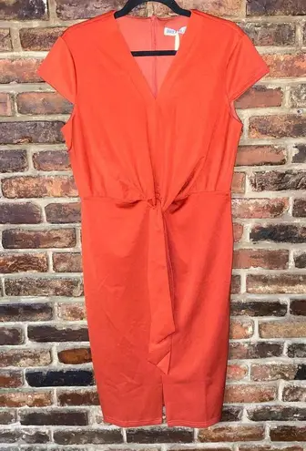 Grace Karin NWT Red Cap Sleeve Tie Waist Midi Cocktail Dress Women's Size Large