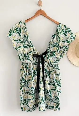 Agua by Agua Bendita | Horizonte Mini Dress in Celeste Blue Yellow Floral | XL