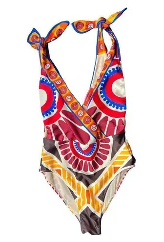 NEW La DoubleJ Hazzard Swimsuit Solar Placée Abstract Size Small Red