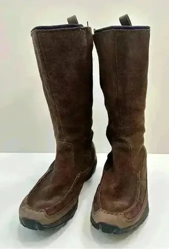 Lands' End Lands’ End Suede‎ Zip Up Boots Women's 11B Brown Winter Comfy Boots - Image 1