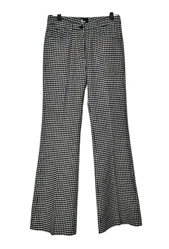 The Kooples Check-Pattern Wool-Blend Trousers FR Size 36/US 4 NWT Black/White