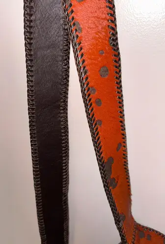 NEW Handmade Dyed Cowhide Leather Cossbody Purse Steer Cow Rust Western Orange Brown