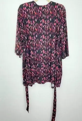 5 TWO 3 New Robe Cardigan Lightweight Knit Kimono Jacket Black Pink