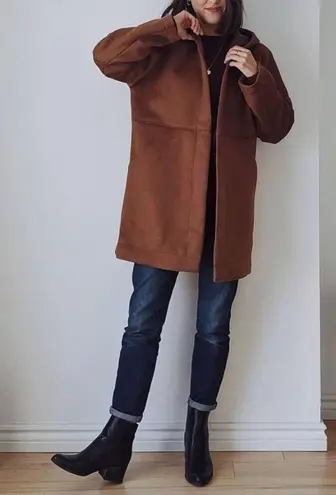 Only Child Sonora Hooded Wool Coat in Umber Brown