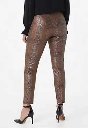 Dennis Basso Brown Metallic Printed Scuba Leggings Size XS NWOT
