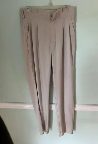 Athleta  Skyline Pant II Tan Women's 8 Tall High Rise Tapered Leg Tie Pockets