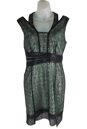 Reiss NEW Tali Sparkle Wrap Bodycon Dress Sequins Green SIze 8