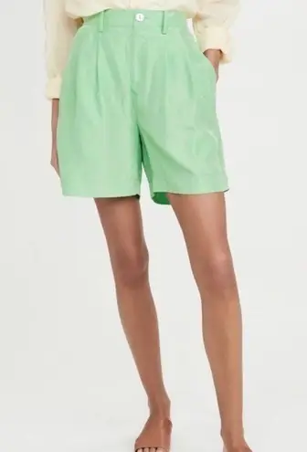 Peppermint minty green Highwaisted Drapey Silk Habotai Short in