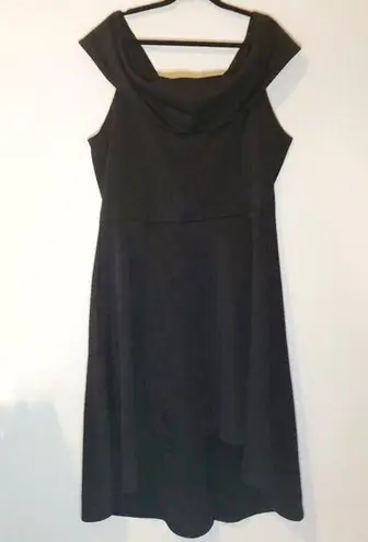 Boohoo  Black Bateau Neck/ Off Shoulder Dress Sz 20