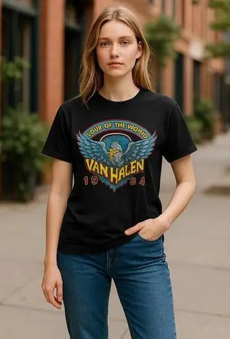 Unisex Medium Vintage Van Halen Tour of the World 1984 T