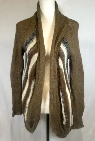 Adventura ember mohair wool blend open long cardigan sweater size medium Brown - Image 1