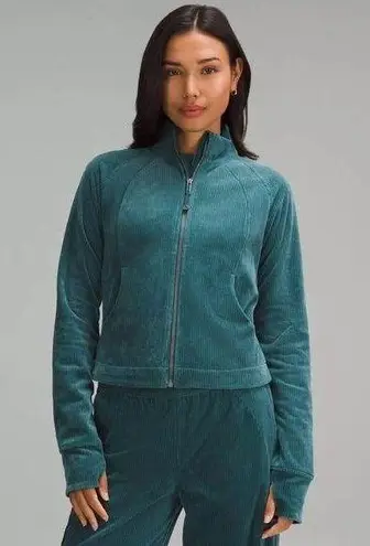 Lululemon Scuba Track Jacket Velvet Cord Storm Teal Green Sz 4 New w/tag  $148