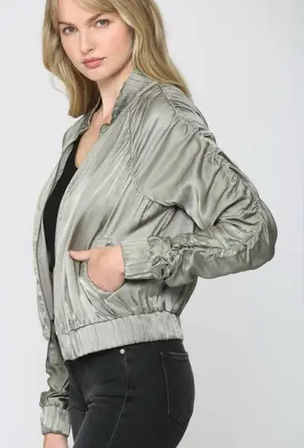 Green Bomber Jacket Silver Size M