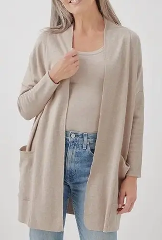 Pact Airplane Cardigan Size L/XL Organic Cotton Neutral Cream Tan Staple