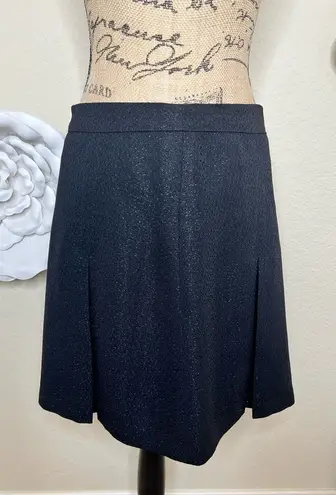 Esprit NTM: Pleated School Girl Look Black & Metallic Thread Skirt Size 9/10