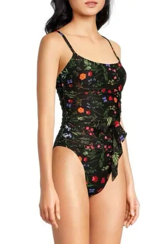 Hutch NWT Anthropologie Zenna Ruched One Piece Swimsuit Black Garden Floral XS
