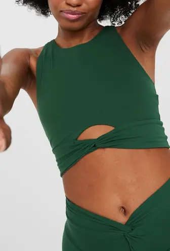 Aerie Green Twist Front Crop Top
