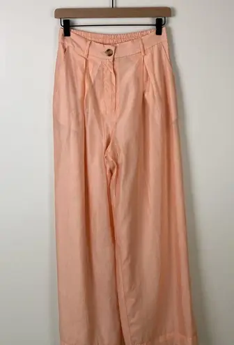 House of Harlow Wide Leg Satin Pants Trousers Peach Women’s Size Small Flowy Pink