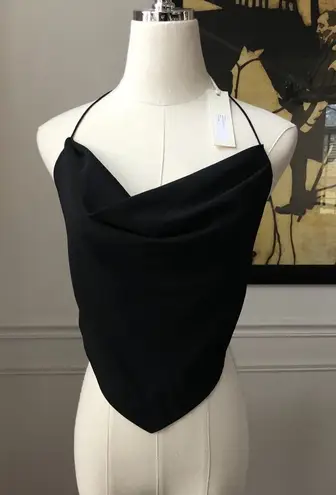 Capulet NWT Jayden Halter Neck Cami Open Back Handkerchief Black S