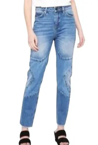 Sandro Misty Star Stitched Straight High-Rise Jeans EU Size 40 US Size 10