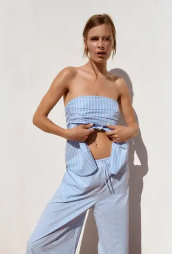 ZARA Striped Strapless Top