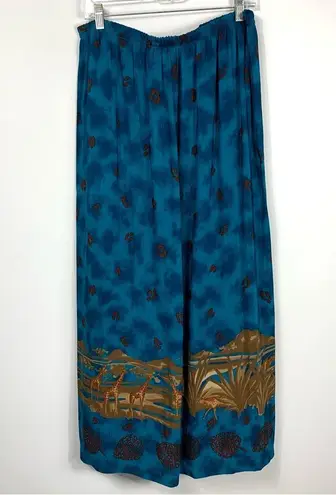 Vintage Casual Corner Annex Blue and Giraffe Skirt Size XL
