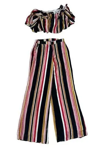 House of Harlow  x REVOLVE Striped Crop Wide Leg Pants Set Size M