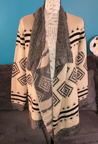 Charming Charlie Open Front Sweater, Small Black