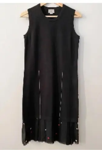 Jason Wu Grey by Black knit dress w/ Dash confetti pleated hem size extra Small