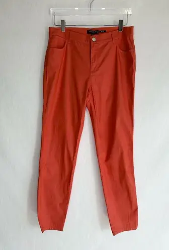 Lafayette 148  NY Mercer Skinny Peach Rose Jeans Pants Trousers Size 10 NWT