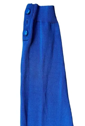 Reiss Blue Cropped Sleeve Knitwear Longsleeve Pleated Front Cali Size S