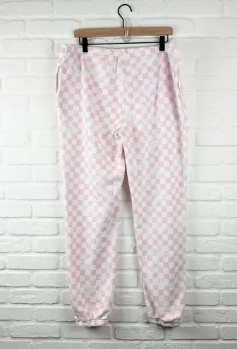 Coca Cola Pink and White Checkered Joggers Size XL