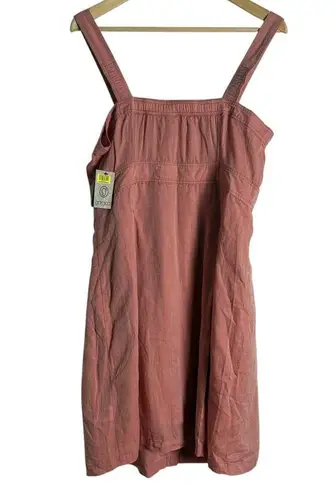 Gramicci Coral Pink Cotton Button Front Sleeveless Mini Dress Size Large