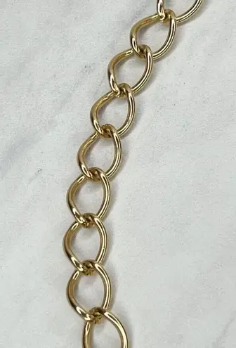 Gold Chain Link Belt with Tassel Charm