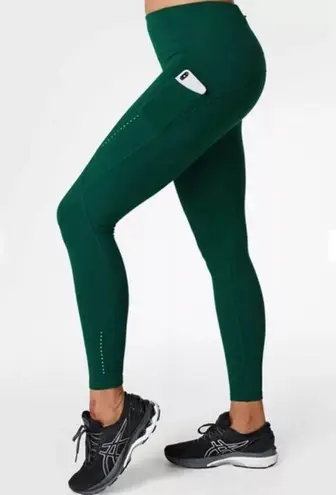 Sweaty Betty  Therma Running Leggings 7/8 High Rise Pockets Dark Green Size XXS