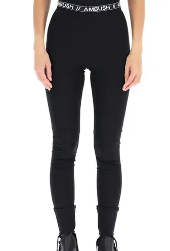 AMBUSH Logo Print Stirrup Pant Leggings Black High Rise Size 2