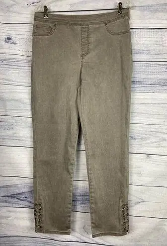 Chico's  0.5 Perfect Stretch Pull On Girlfriend Slim Leg Ankle Gray Women Size S 6