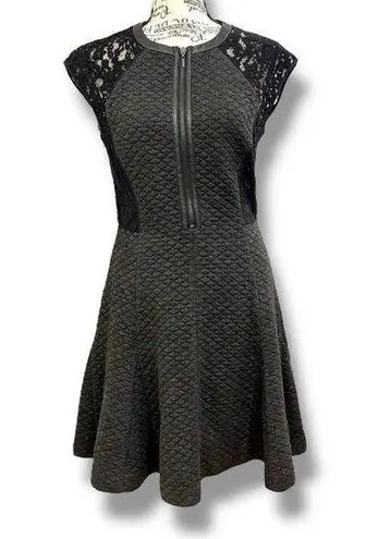 Rebecca Taylor Size 2 Black Lace Trim A-Line Mini Dress - Dark Fairy Whimsigoth
