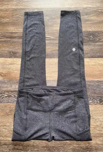Lululemon  Speed Up Tight Mid Rise 25” With Pockets, Heathered Black Size 2 thumbnail 1