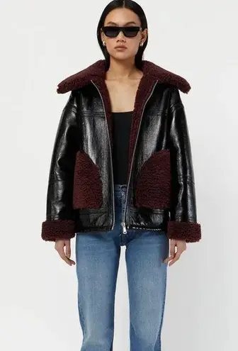 NWT $575 Apparis Catalina Jacket Noir and Burgundy XL Red