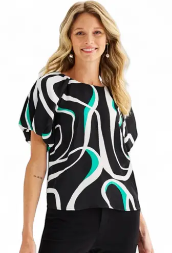 Nine West  Silky Short Sleeve Blouse NWT SMALL