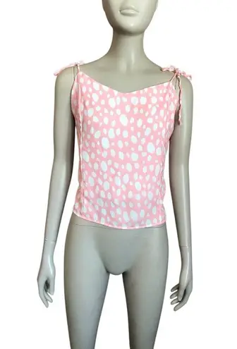Peach Love California Peach Love Pink and White Polka Dot Tank Top