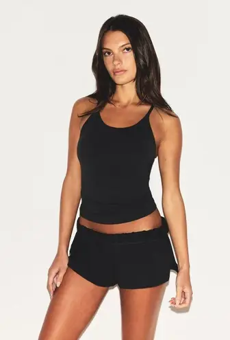 SKIMS Cotton Jersey Racerback Tank in Soot, Size XXS