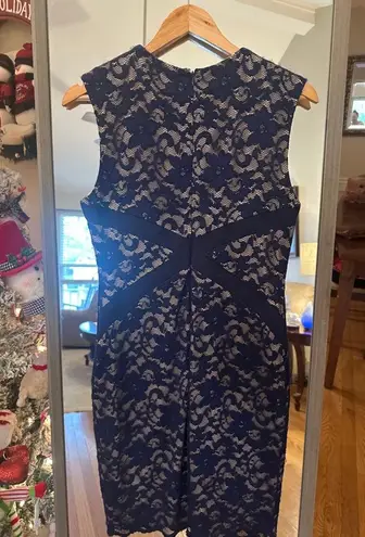 Belle Badgley Mischka Women's Lace Dress, Size Small Blue