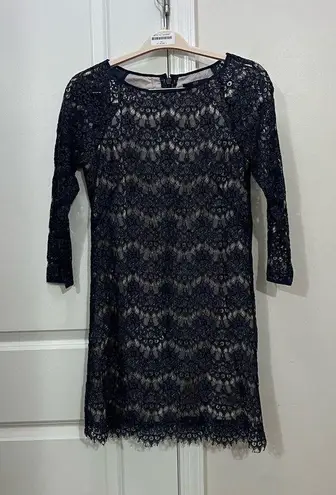 Tibi Navy Blue Lace Mini Dress Size 4 US