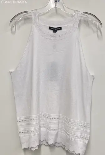 Cable & Gauge White Women's Sleeveless Tank Top - Size XL