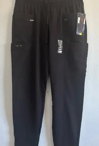 Heal Wear Black Scrub Pants Many Pockets DDP017 Size Small NEW